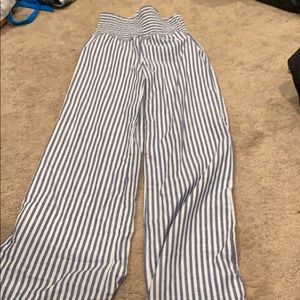 Blue and white casual summer pants